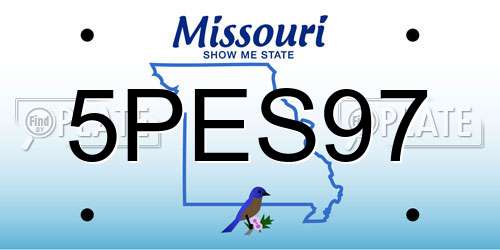 5PES97 Missouri License Plate