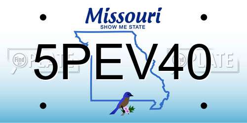 5PEV40 Missouri License Plate