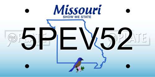5PEV52 Missouri License Plate