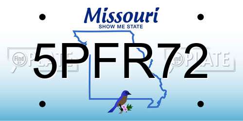 5PFR72 Missouri License Plate