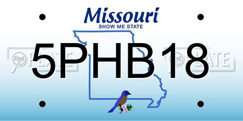 5PHB18 Missouri License Plate