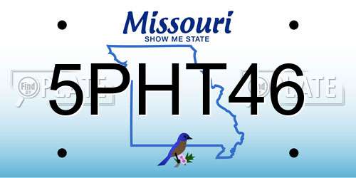 5PHT46 Missouri License Plate