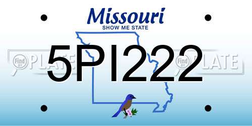 5PI222 Missouri License Plate