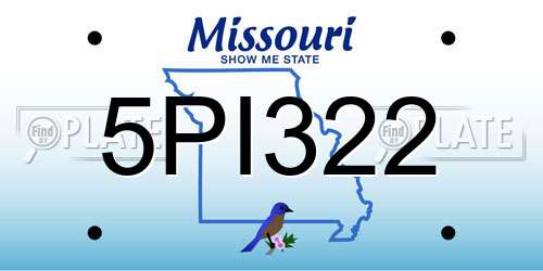 5PI322 Missouri License Plate