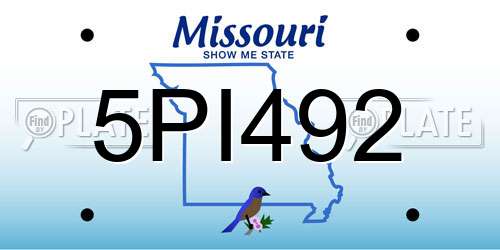 5PI492 Missouri License Plate