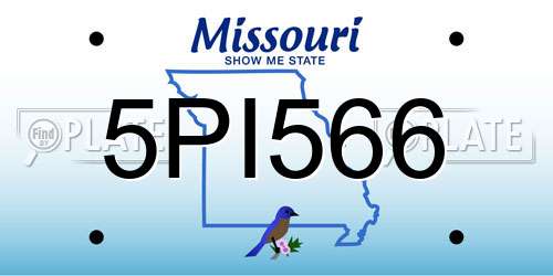 5PI566 Missouri License Plate