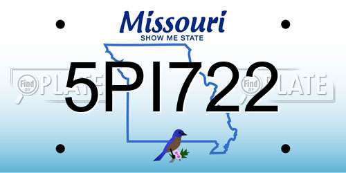 5PI722 Missouri License Plate