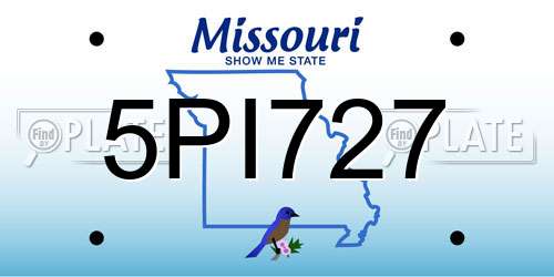 5PI727 Missouri License Plate