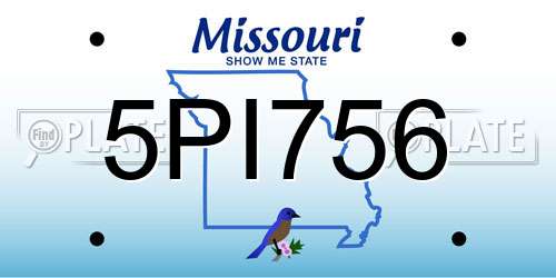 5PI756 Missouri License Plate
