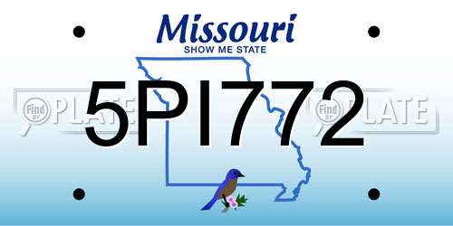 5PI772 Missouri License Plate