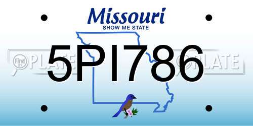 5PI786 Missouri License Plate