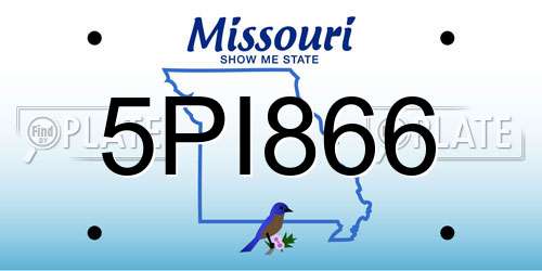 5PI866 Missouri License Plate