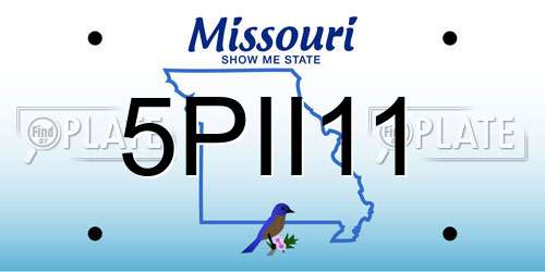 5PII11 Missouri License Plate