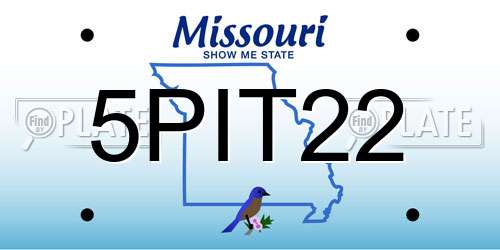 5PIT22 Missouri License Plate