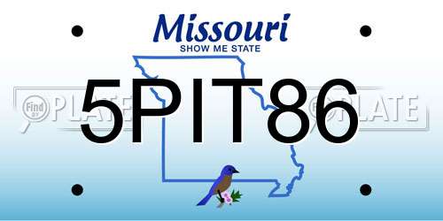 5PIT86 Missouri License Plate
