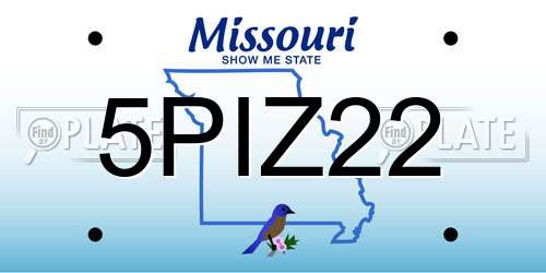5PIZ22 Missouri License Plate