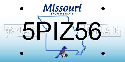 5PIZ56 Missouri License Plate