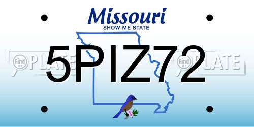 5PIZ72 Missouri License Plate