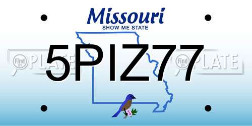 5PIZ77 Missouri License Plate