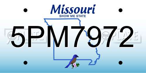 5PM7972 Missouri License Plate