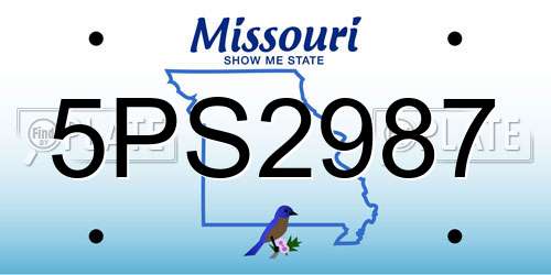 5PS2987 Missouri License Plate