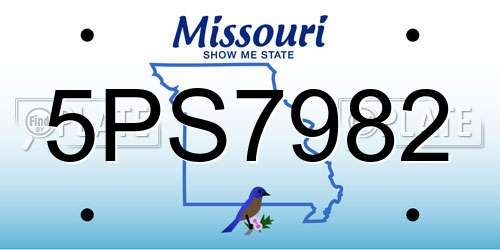 5PS7982 Missouri License Plate