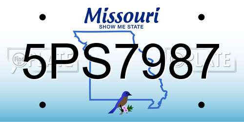 5PS7987 Missouri License Plate