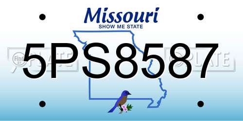 5PS8587 Missouri License Plate