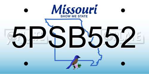 5PSB552 Missouri License Plate