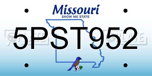5PST952 Missouri License Plate