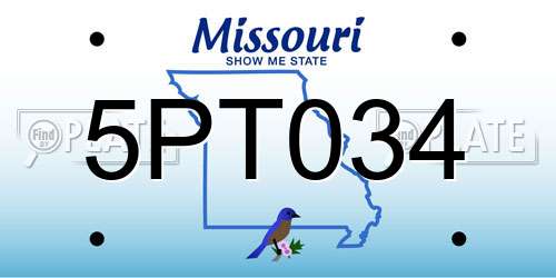 5PT034 Missouri License Plate