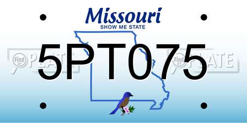 5PT075 Missouri License Plate
