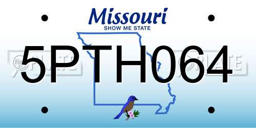 5PTH064 Missouri License Plate