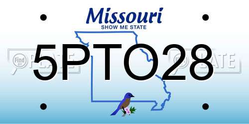 5PTO28 Missouri License Plate