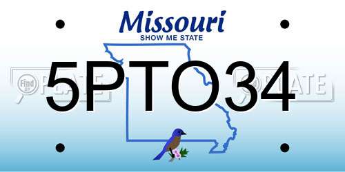 5PTO34 Missouri License Plate