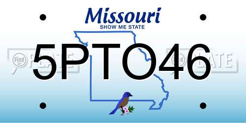 5PTO46 Missouri License Plate