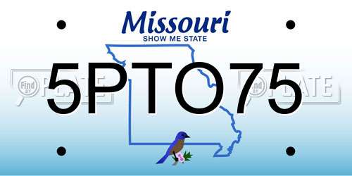 5PTO75 Missouri License Plate