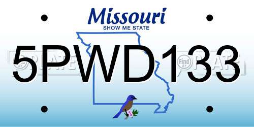 5PWD133 Missouri License Plate