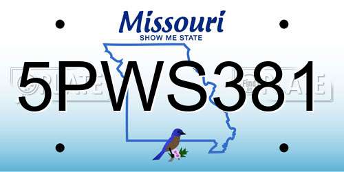 5PWS381 Missouri License Plate