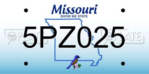 5PZ025 Missouri License Plate