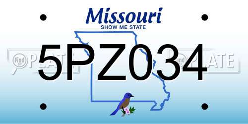 5PZ034 Missouri License Plate