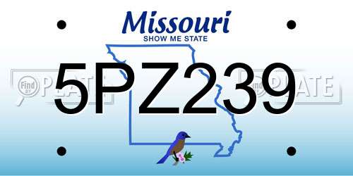 5PZ239 Missouri License Plate
