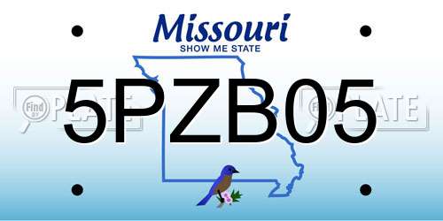 5PZB05 Missouri License Plate