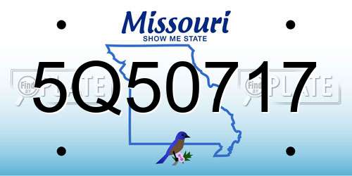 5Q50717 Missouri License Plate