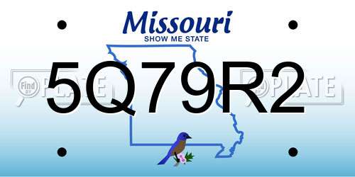 5Q79R2 Missouri License Plate