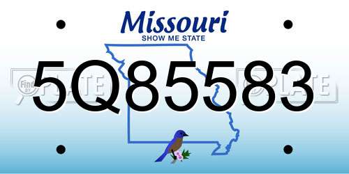 5Q85583 Missouri License Plate