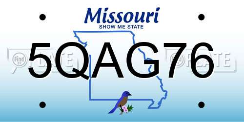 5QAG76 Missouri License Plate