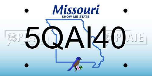 5QAI40 Missouri License Plate