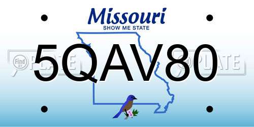 5QAV80 Missouri License Plate