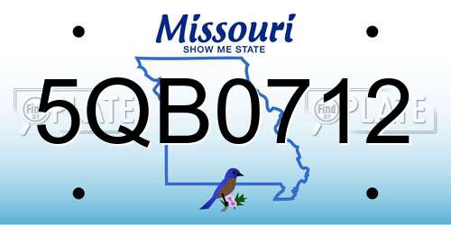 5QB0712 Missouri License Plate
